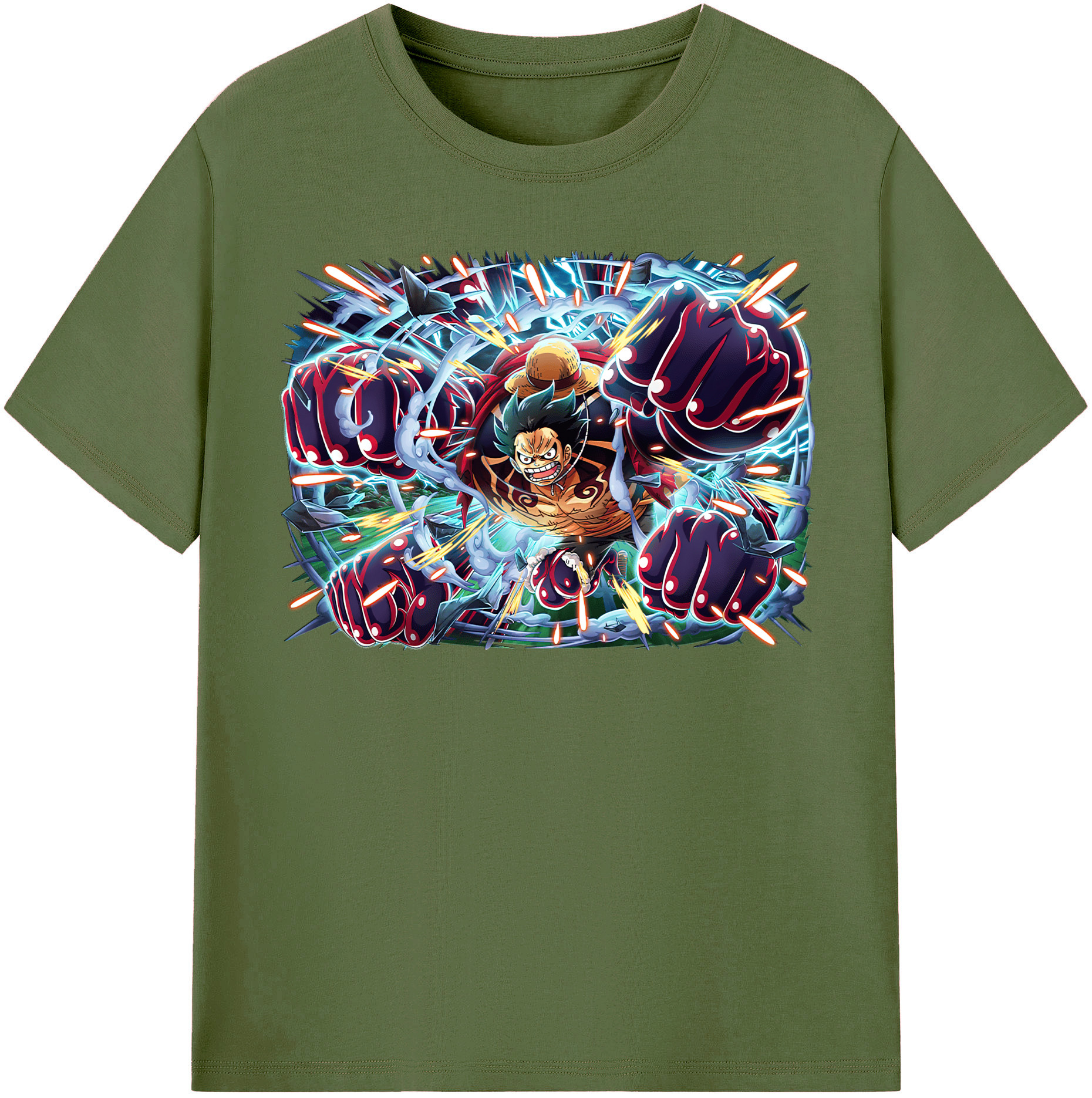 ワンピース モンキー・D・ルフィ ONE PIECE Monkey D. Luffy 綿100％半袖Tシャツ（フロントプリント）